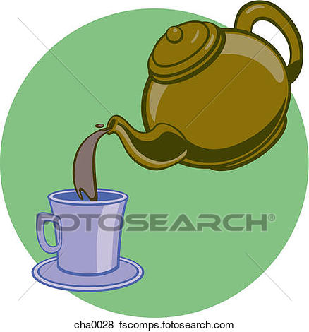 438x470 Stock Illustration Of A Teapot Pouring Tea Into A Cup Cha0028