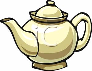 300x233 White Teapot Clipart Image