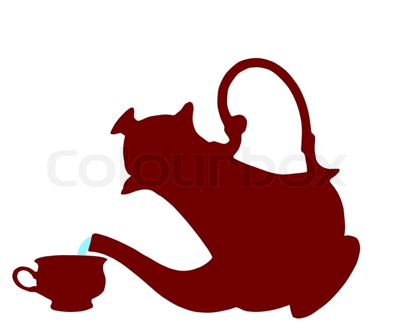 800x667 On White Background, Is Drawn Teapot And Cup Stock Vector