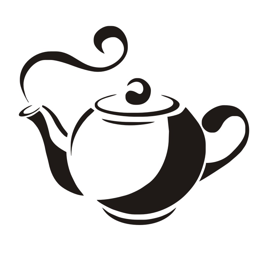 900x900 Steaming Tea Pot Vinyl Silhouette Restaurant Kitchen Removable