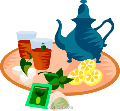 480x445 Eu European Cuisine Mint Tea Royalty Free Vector Clip Art