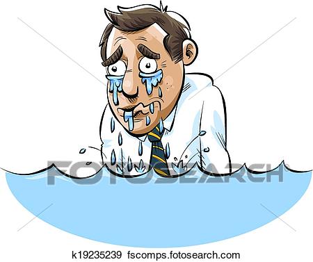 450x377 Clip Art Of Drowning In Tears K19235239