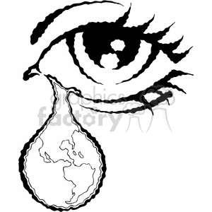 300x300 Royalty Free Vector Eye Illustration With World In A Tear 387794