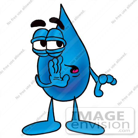 450x450 Clip Art Graphic Of A Blue Waterdrop Or Tear Character Whispering