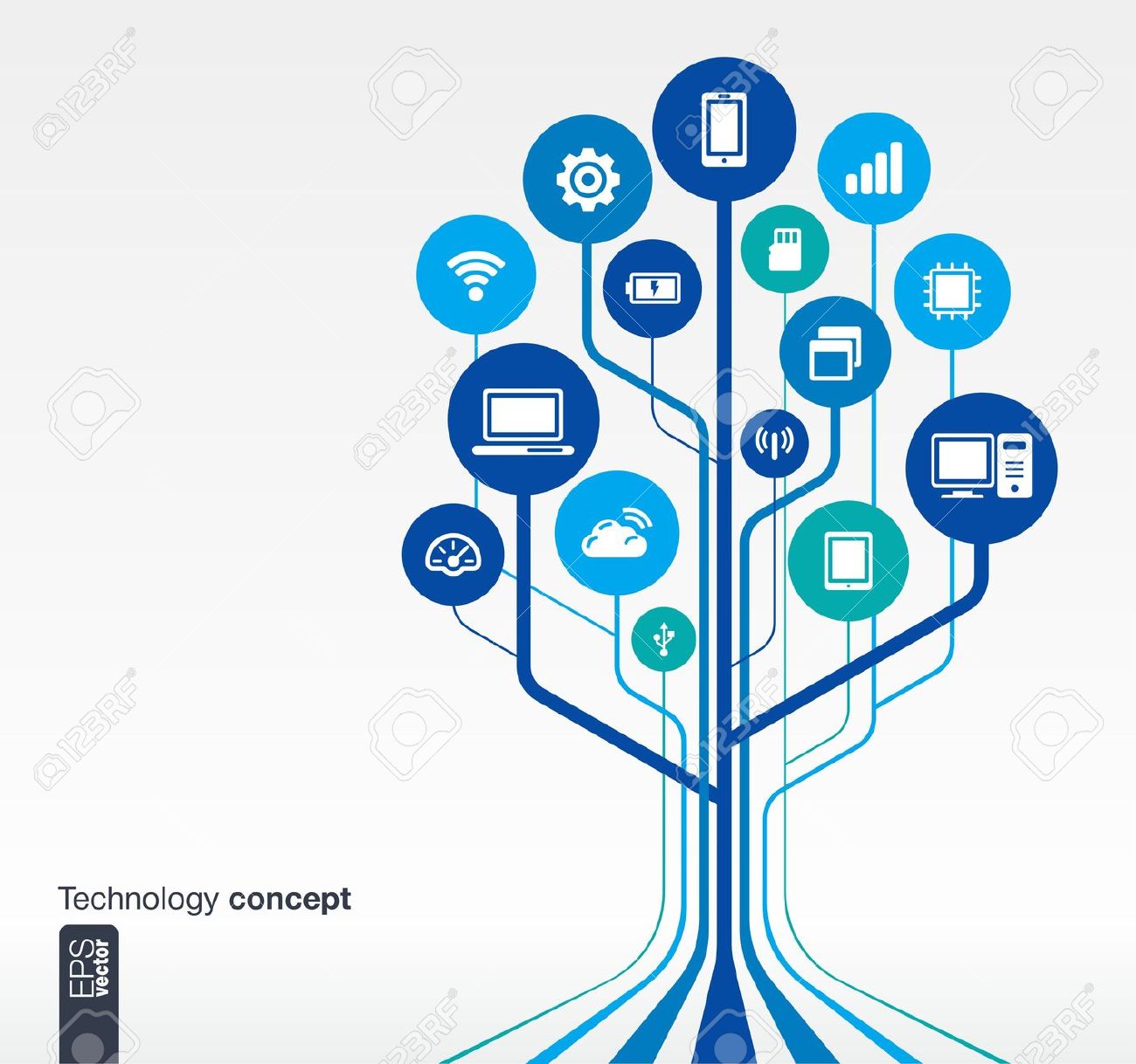 1300x1219 Tree With Technology Clipart