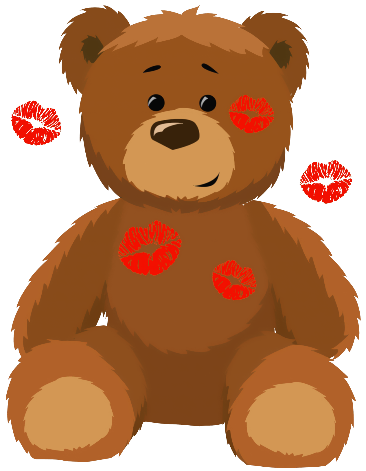 1265x1628 Cute Bear With Kisses Png Clipart Picture Clip Art (Teddy Bears