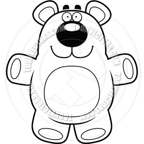 460x460 Cartoon Teddy Bear (Black And White Line Art) By Cory Thoman