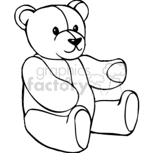 300x300 Royalty Free Black And White Stuffed Teddy Bear 159167 Vector Clip
