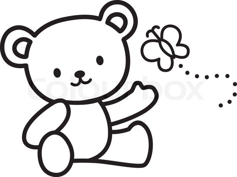 800x596 Teddy Bear Clipart Sketched