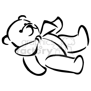 300x300 Royalty Free A Black And White Teddy Bear With A Bow Around Its