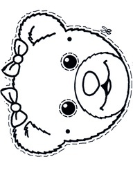 192x256 Teddy Bear Face Coloring