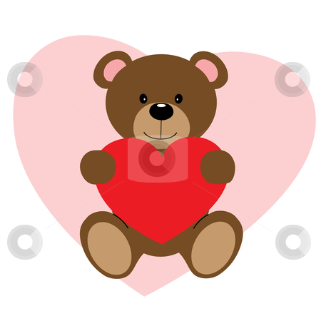 450x450 Teddy Bear Holding Heart Clipart