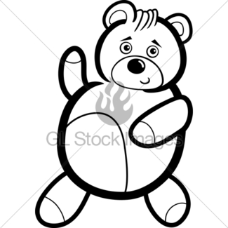325x325 Outlined Happy Teddy Bear Gl Stock Images