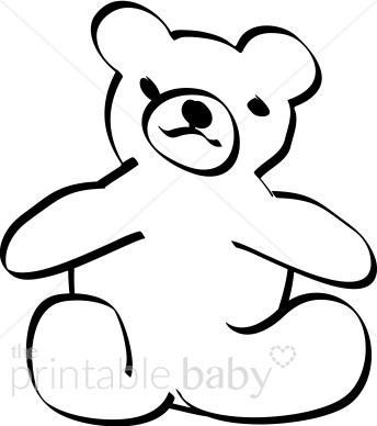 344x388 Teddy Bear Clipart Sketched