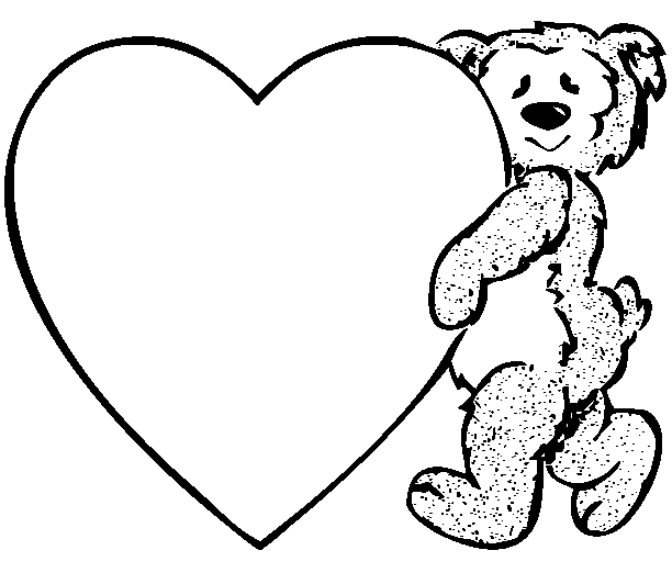 612x532 Heart And Teddy Bear Outline Glitter