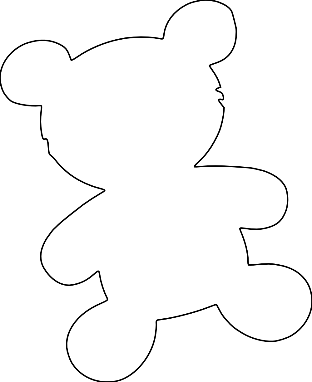 999x1224 Teddy Bear Outline Clipart, Free Teddy Bear Outline Clipart