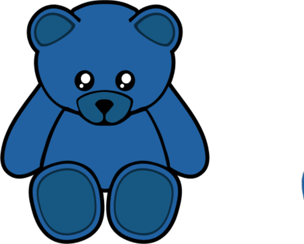 600x483 Blue Teddy Bear Clipart