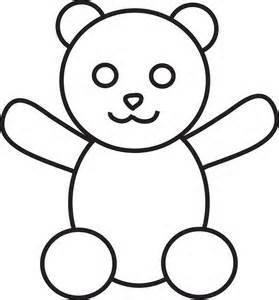 279x300 Simple Teddy Bears To Colour, Stitch, Collage Or Draw Early Play