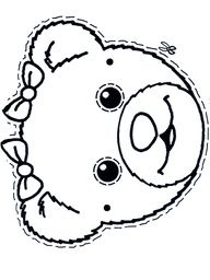 192x256 Outline Of Teddy Bear