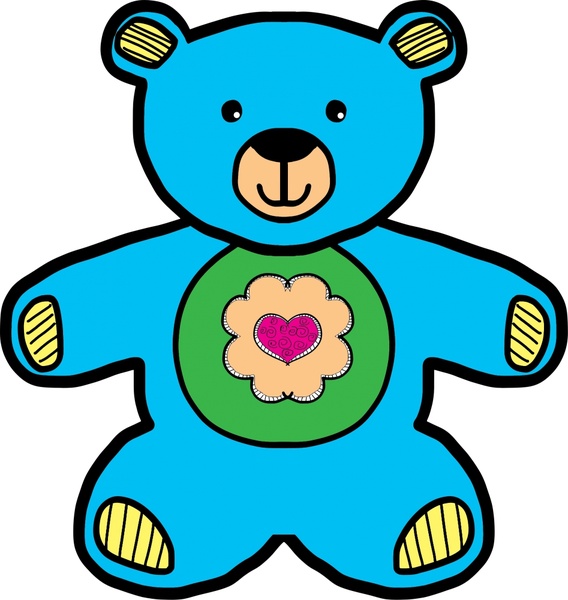 568x600 Blue Teddy Bear Drawing Vector Illustration Free Vector In Open