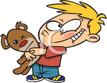 350x270 Royalty Free Clipart Image Red Cheeked Boy Hugging His Old Teddy Bear
