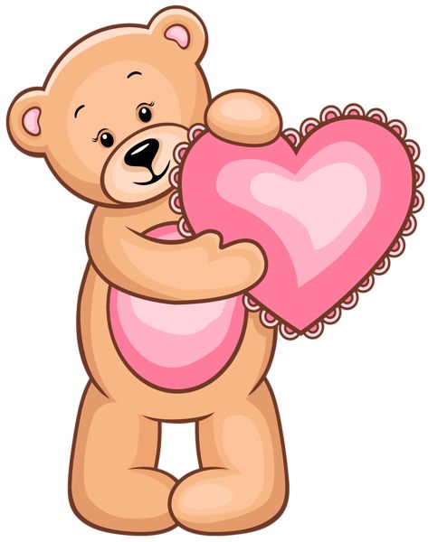 473x600 Teddy Bear Holding Heart Clipart