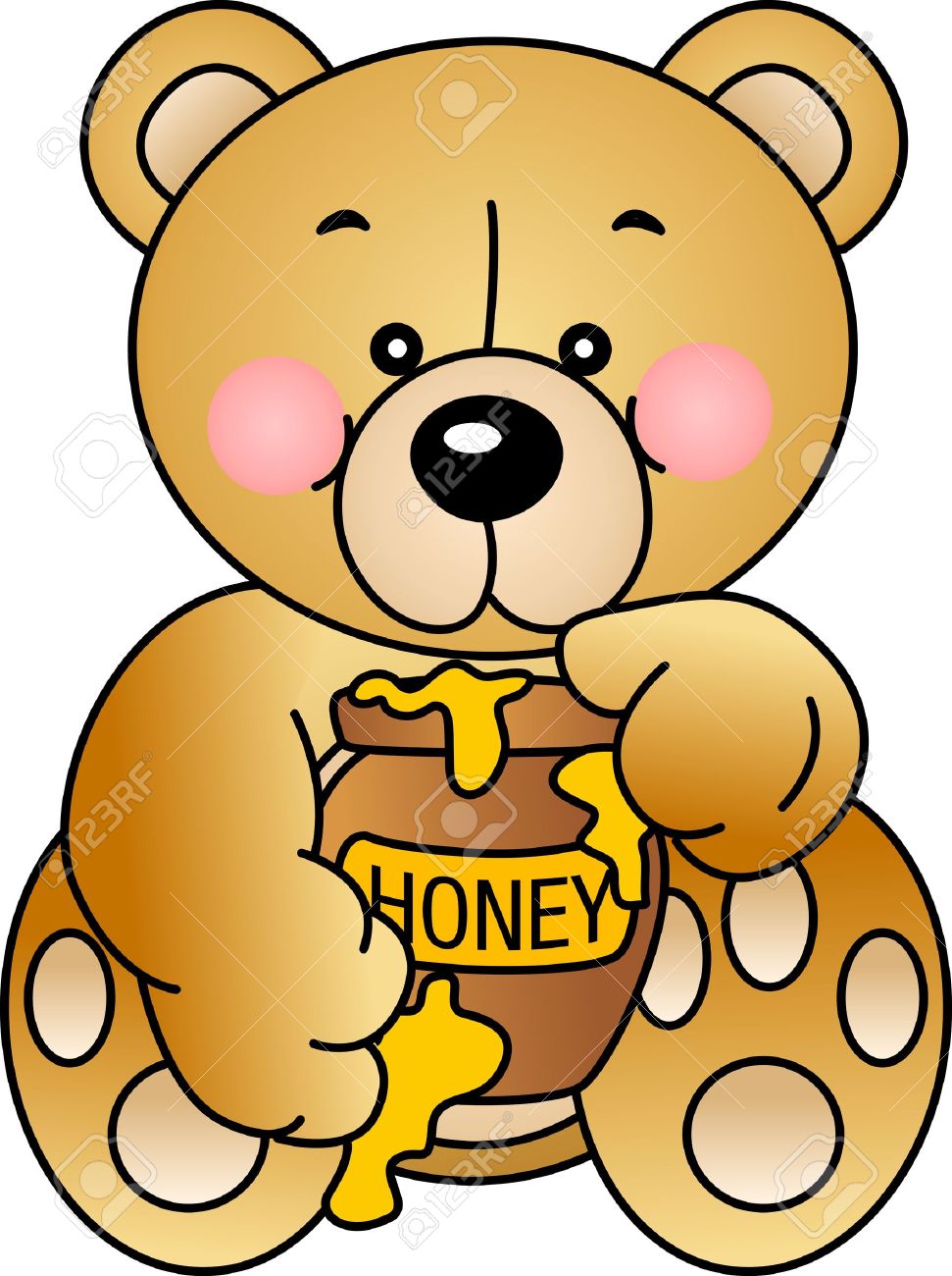 971x1300 Bear Clipart Eating Honey