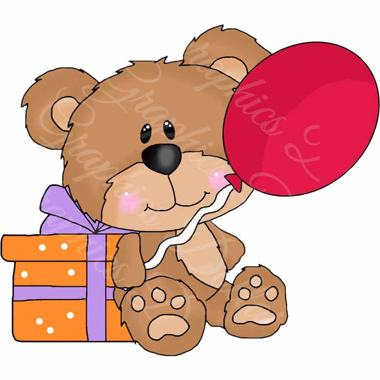 780x780 Cute Teddy Birthday Clip Art