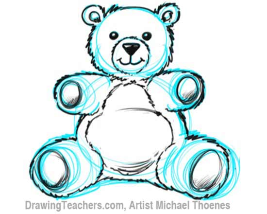 550x440 Drawn Bear Outlines
