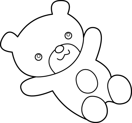 550x511 Teddy Bear Black And White Clipart