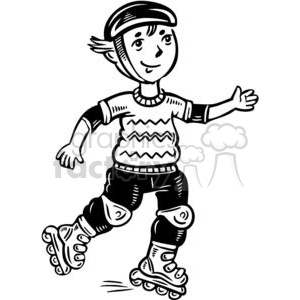 300x300 Royalty Free Teen Boy Rollerblading 381514 Vector Clip Art Image