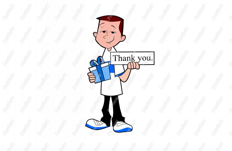 800x523 Thank You Teen Boy Gift Character Clip Art
