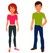 170x170 Clipart Of Boy And Girl Teens K19958534