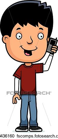 198x470 Clipart Of Teen Boy Phone K23436160