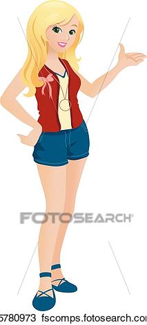 213x470 Clipart Of Beautiful Blonde Teenage Girl K5780973