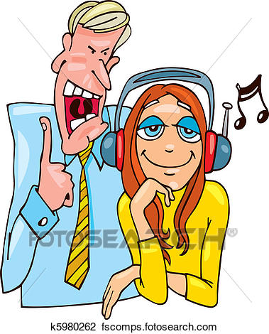 379x470 Clipart Of Teen Girl And Her Grumbling Father K5980262