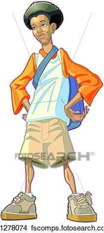 211x470 Clipart Of Cartoon African American Teen Boy K21278074