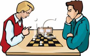 300x188 Art Image Two Teenagers Playing A Timed Game Of Chess