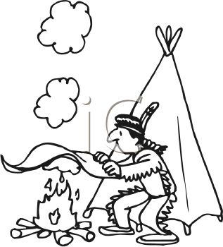 317x350 Picture Of An Indian In Front Of His Teepee Sending Smoke Signals