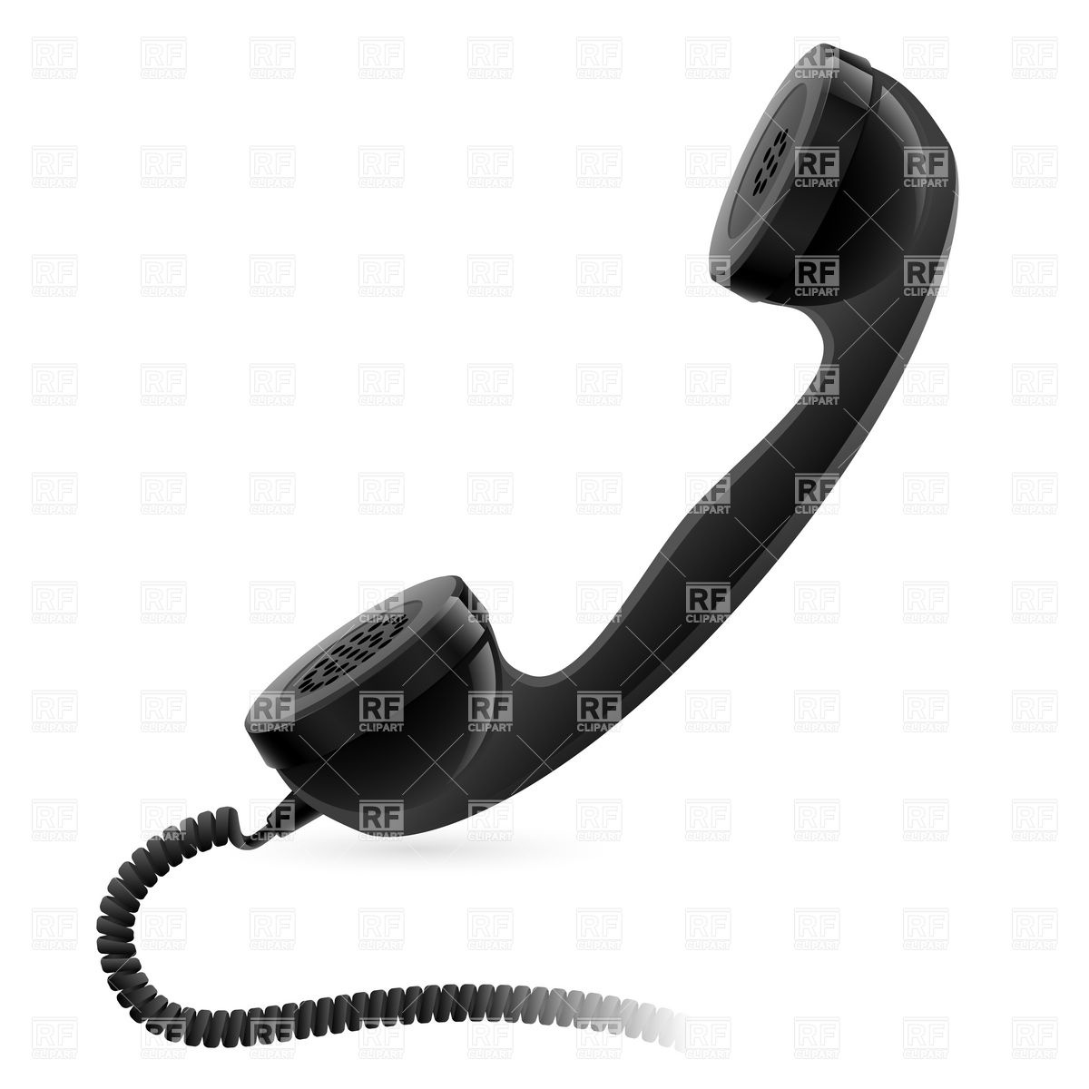 1200x1200 Old Black Telephone Handset Royalty Free Vector Clip Art Image