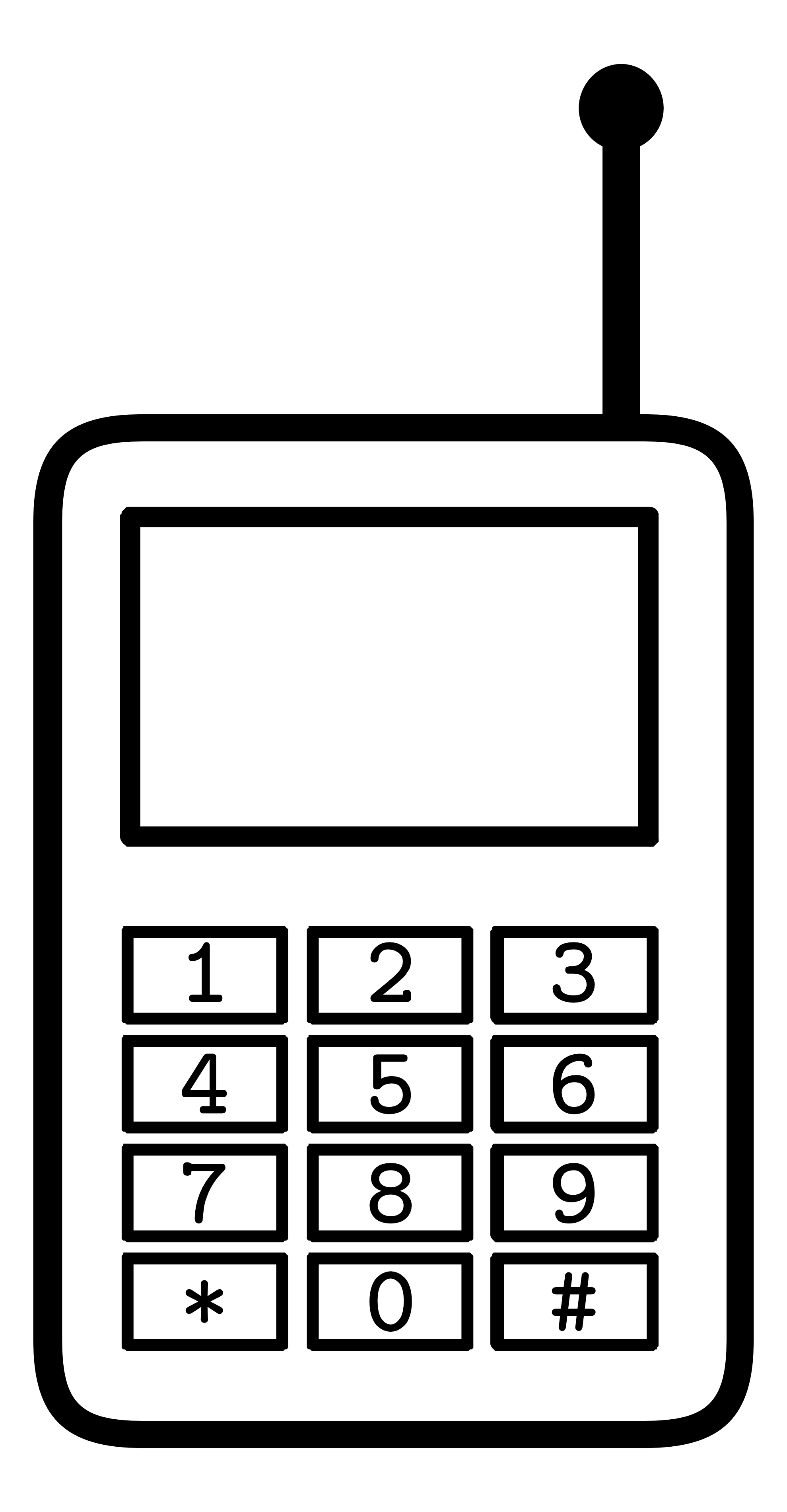 1979x3799 Phone Black And White Clipart