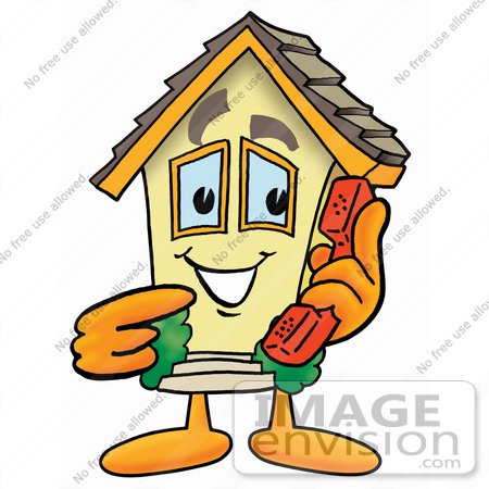 450x450 Clip Art Graphic Of A Yellow Residential House Cartoon Character