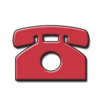 350x350 Clip Art Shape Of A Telephone Red With Drop Shadow