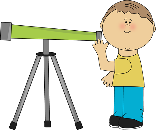 500x416 Black And White Boy Looking Through Telescope Clip Art