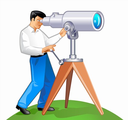 420x394 Free Vector Graphic A Man With His Telescope Free Vector