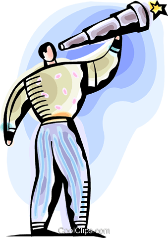 339x480 Man Looking Through Telescope Royalty Free Vector Clip Art