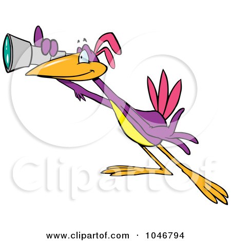 450x470 Royalty Free (Rf) Clip Art Illustration Of A Cartoon Scoping Bird