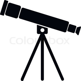 317x320 Vector Colorful Flat Design Lenses System Refractor Telescope