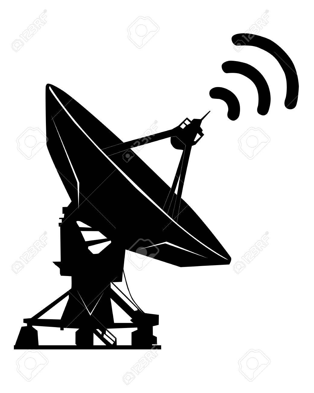 1040x1300 Black Silhouette On A White Background Radar Royalty Free Cliparts