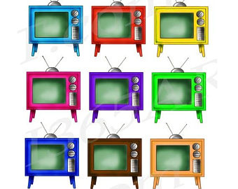 340x270 Vintage Tv Digital Clipart Retro Tv Digital Clipart Vintage